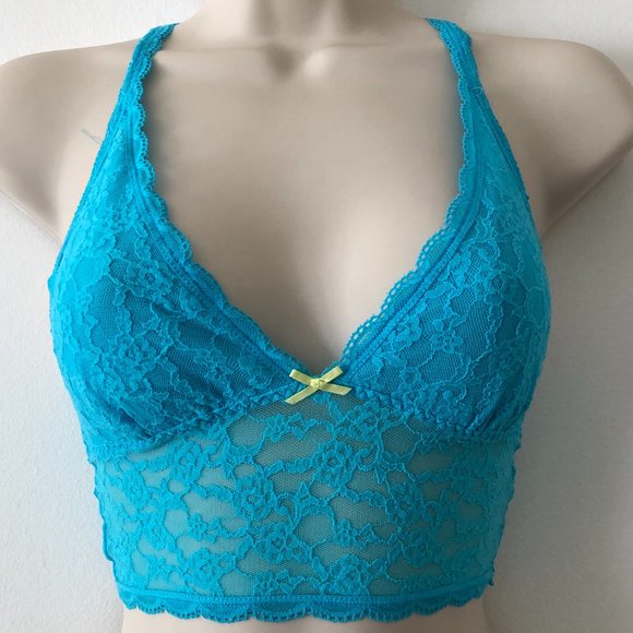 Victoria's Secret Other - NWOT Victoria's Secret Long Line Lace Bralette in Aqua Blue Size S